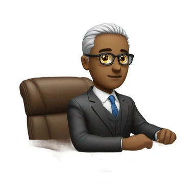 Patent lawyer at desk in in conference room sticker