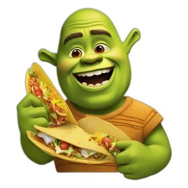 shrek eating a taco sticker