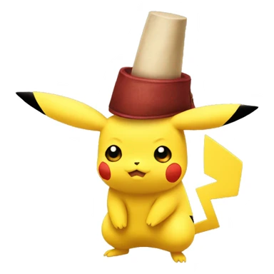 The pikachu with ottoman hat sticker