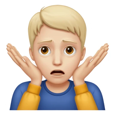 Scared hands over face sticker