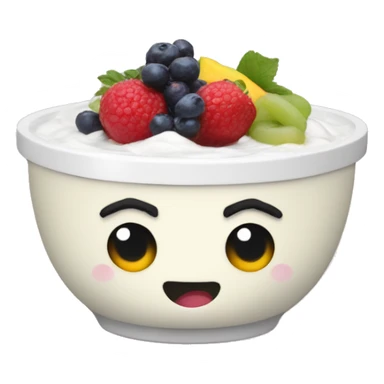 Yoghurt bowl with fruit sticker