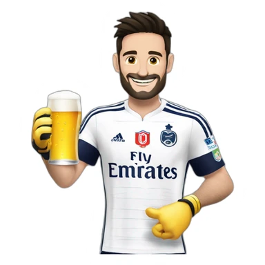 Hugo Lloris qui boit une bière sticker