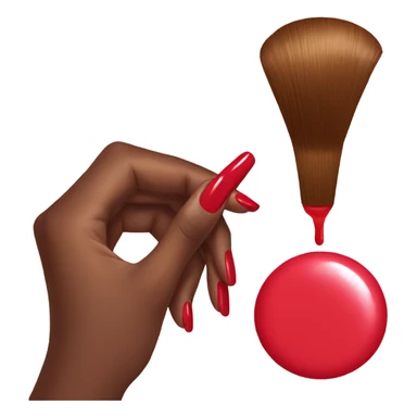 Putting red  Nail polish on sticker