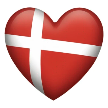 Danish flag heart  sticker