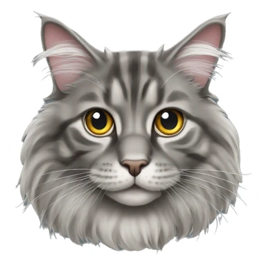 grey maine coon cat sticker