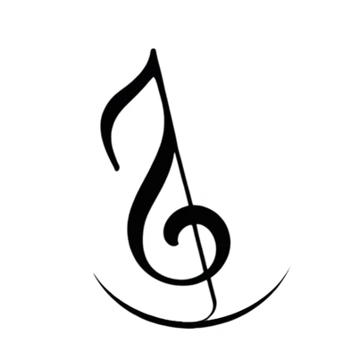 quarter note on white circle sticker