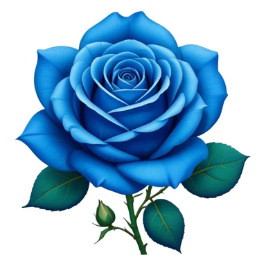 Vibrant blue rose in full bloom, similar to rose emoji sticker