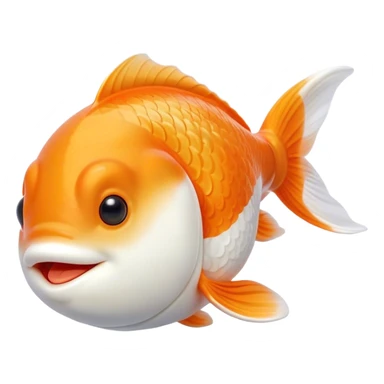 Meme-Worthy Cute Sleeping Orange and White Goldfish Portrait Emoji, Head resting peacefully with a contented smile, showcasing a streamlined, graceful body with a luxuriously soft blend of orange and white, eyes closed in a serene, floating nap, Simplified yet hilariously adorable features, highly detailed, glowing with a soft, drowsy light, high shine, relaxed and utterly lovable, stylized with an air of playful laziness, bright and heartwarming, soft glowing outline, capturing the essence of a comically sleepy goldfish, so meme-worthy it feels like it could instantly become the next viral sensation of adorable slumber! sticker