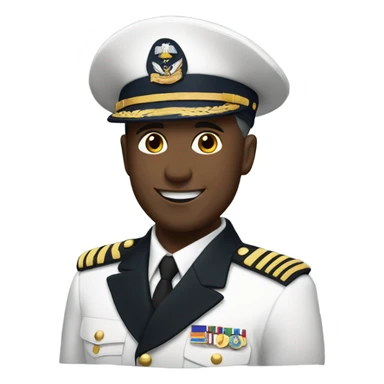 CREATE AN EMOGI OF A NAVY MILITARY IN WHITE UNIFORM WITH MEDALS AND BERET sticker