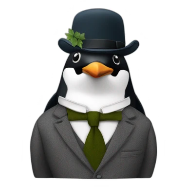 penguin head with peaky blinders ivy flat cap sticker
