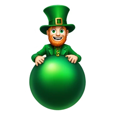 leprechaun with a Christmas ball sticker
