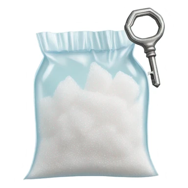 sugar in a plastic bag and a key with sugar on it sticker