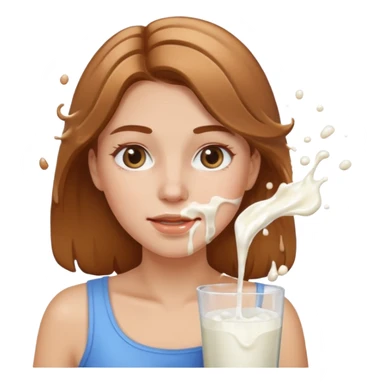 Une femme avec des éclaboussures de lait pleins le visage sticker