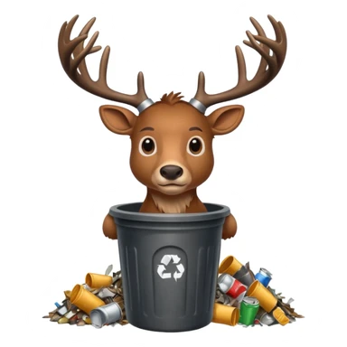 Buck with trashcan sticker