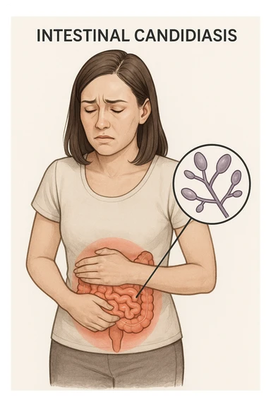 donna con candida intestinale sticker