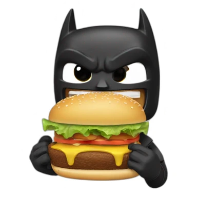 Batman eating hamburger sticker