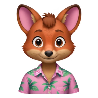 Nick Wilde with a pink Hawaii shirt from the Zootopia Disney movie sticker