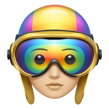 gold simulation rainbow visor goggles sticker