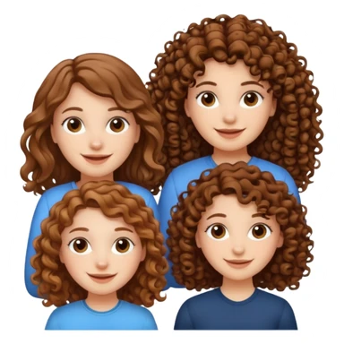 Three white girls, all of off this with brown hair but one whit straight one whit curly and one whit very curly sticker