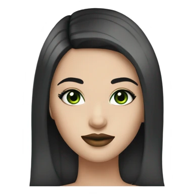 Girl with green eyes black hair eyeliner lipstick  sticker