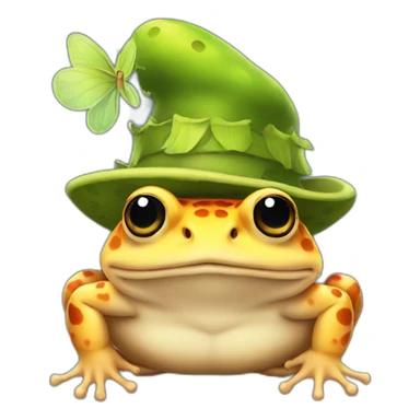 A toad with a fairy hat sticker
