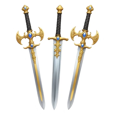 Two Golden royal swords with gold blades sticker
