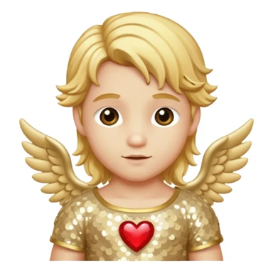 Cupid, God of Love from Gods and Goddesses with long golden blonde hair, cream sequin outfit sticker