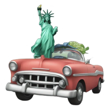 Miss liberty climbing a car sticker