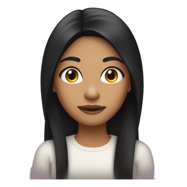 Tan woman with long black hair and long eyelashes  sticker