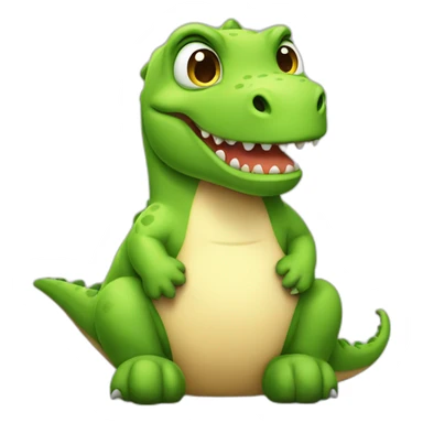 A sitting Chubby dinosaure sticker