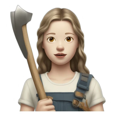 mia goth as pearl holding an axe sticker