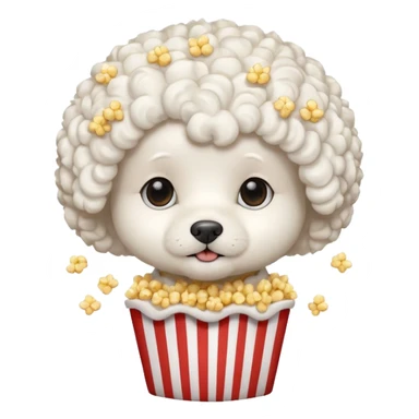 white bichon frise face with popcorn hair sticker