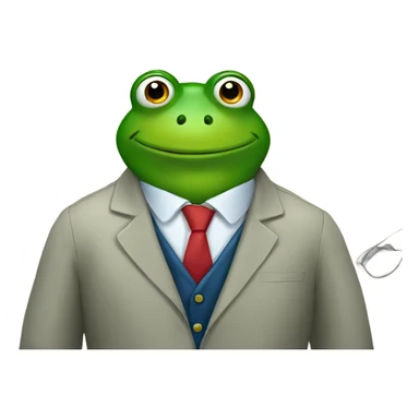 Frog wearing a work suit sticker