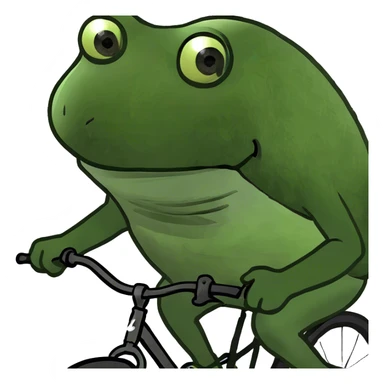 bufo riding a bike sticker