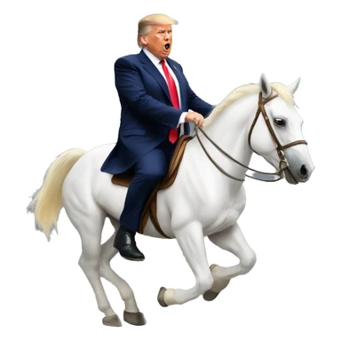 Draw President Trump riding a white horse sticker