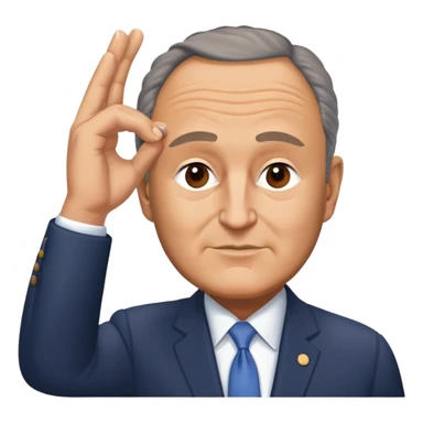 Chuck Schumer making an L with his hand and putting it on his forehead  sticker