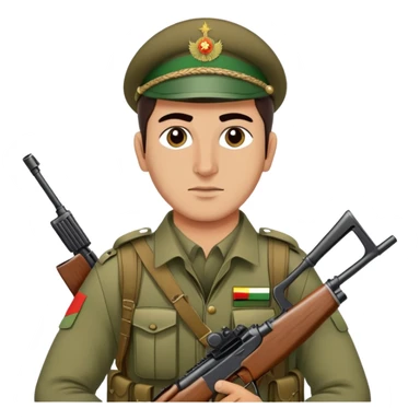 Kurdish warrior Peshmerga with rifle and traditional clothing sticker