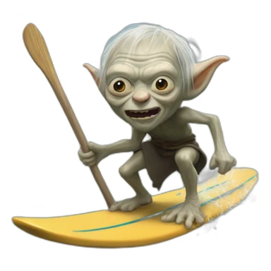 gollum surfing with gandalf sticker