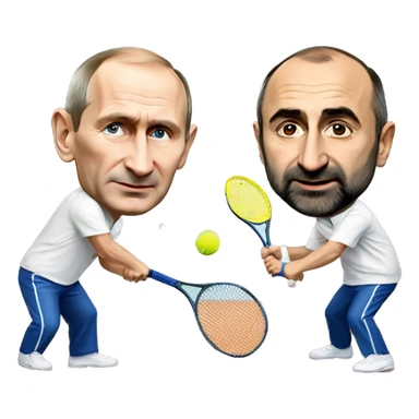 nikol pashinyan and vladimir putin playing tennis sticker