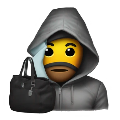 burgler with noney bag sticker