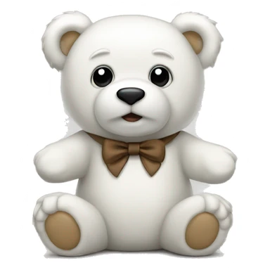 White teddybear  sticker