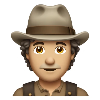 charles Ingalls brown hair and hat sticker