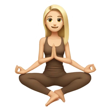 blonde yoga girl brown clothes n sticker