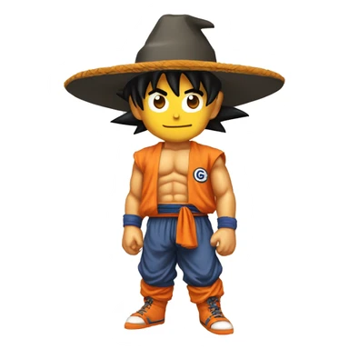 Goku con un sombrero sticker