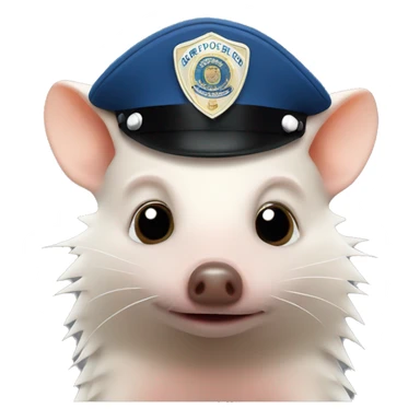 hairless hedgehog with police hat sticker