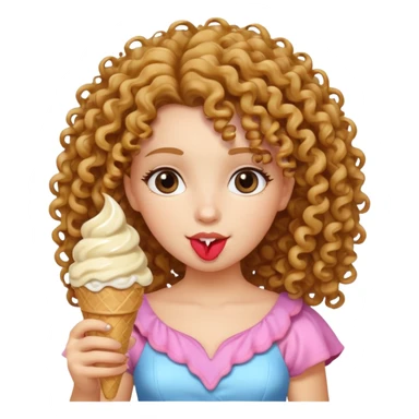 curly haired Princess with ice cream sticker