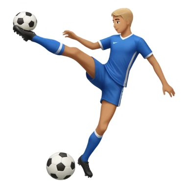 Can you generate an Apple style emoji of a Rabona soccer shot. Just show the legs sticker