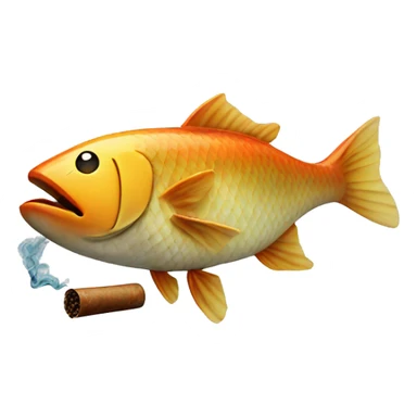 fish smoking a cigar sticker