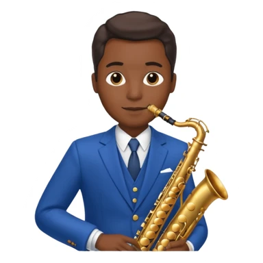 Saxophonist + blue suit sticker