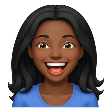 laughing black long haired woman sticker